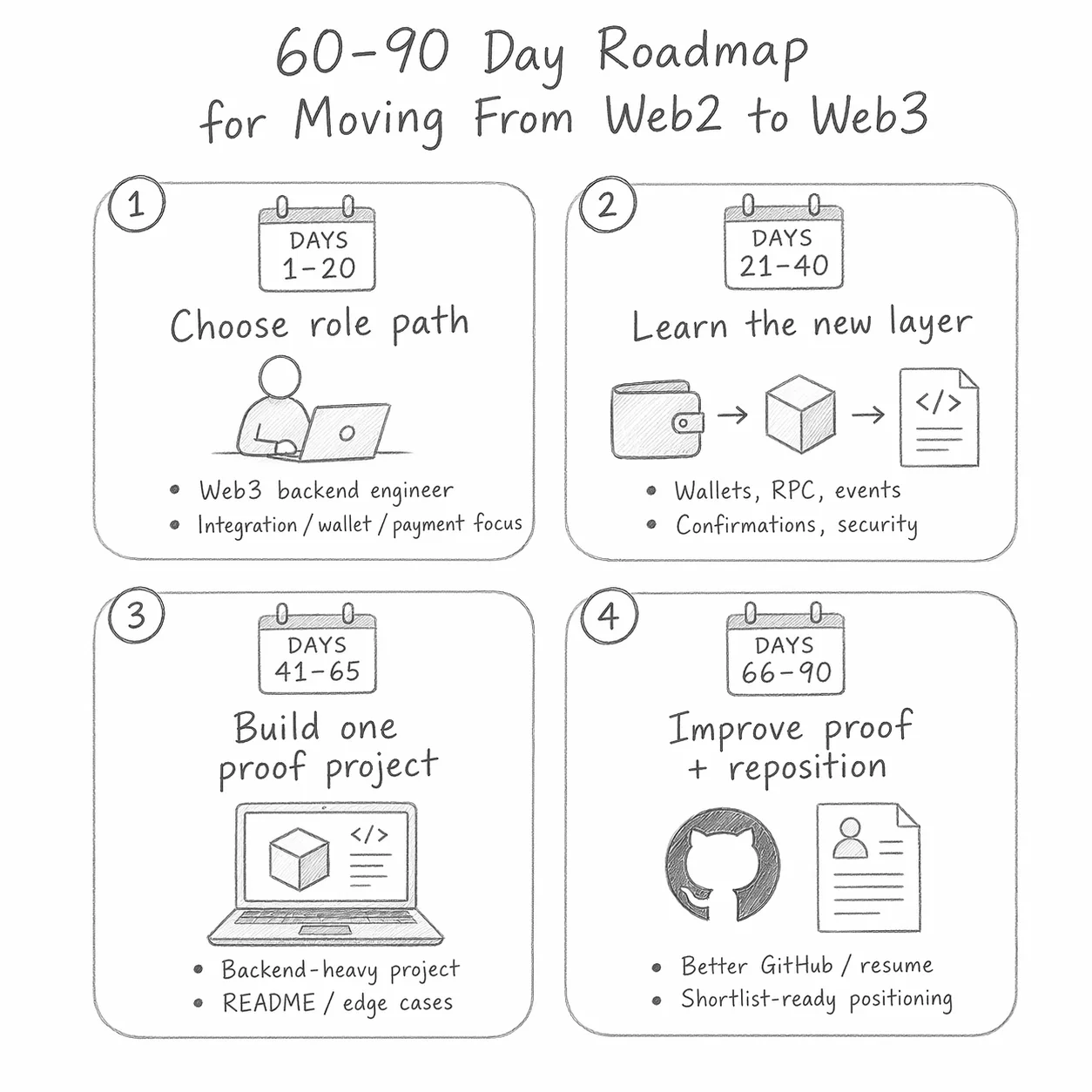 60–90 Day Roadmap for Moving From Web2 to Web3 as backend developer | artofblockchain.club