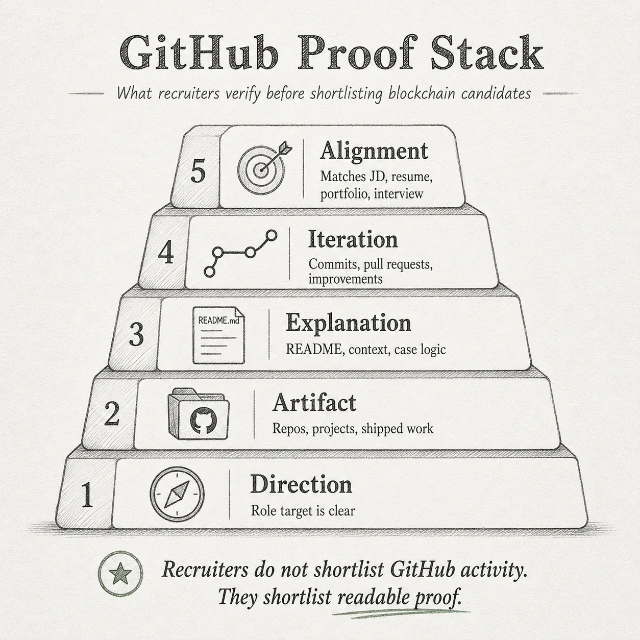 Recruiters do not shortlist GitHub activity. They shortlist readable proof.