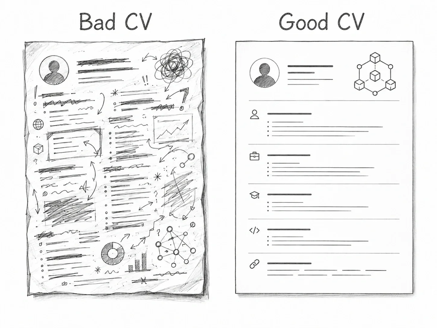 How a good web3 CV and a bad CV look| artofblockchain.club How a good web3 CV and a bad CV look| artofblockchain.club