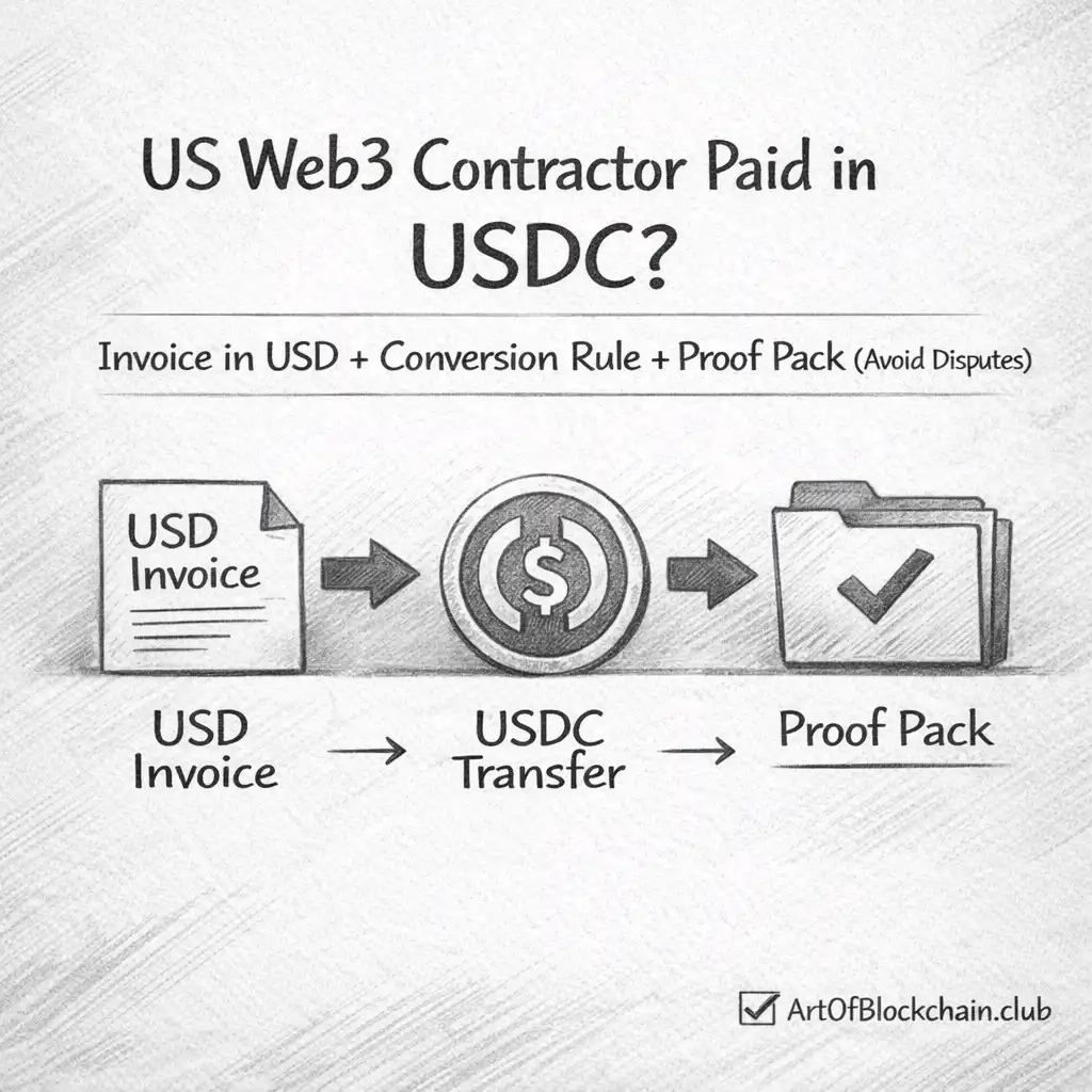 US Web3 Contractor Paid in USDC? Invoice in USD + Conversion Rule + Proof Pack (Avoid Disputes)