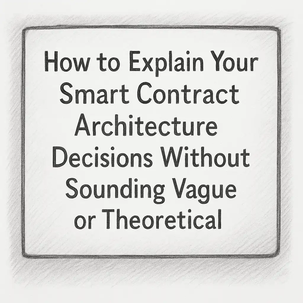 How to Explain Your Smart Contract Architecture Decisions Without Sounding Vague or Theoretical